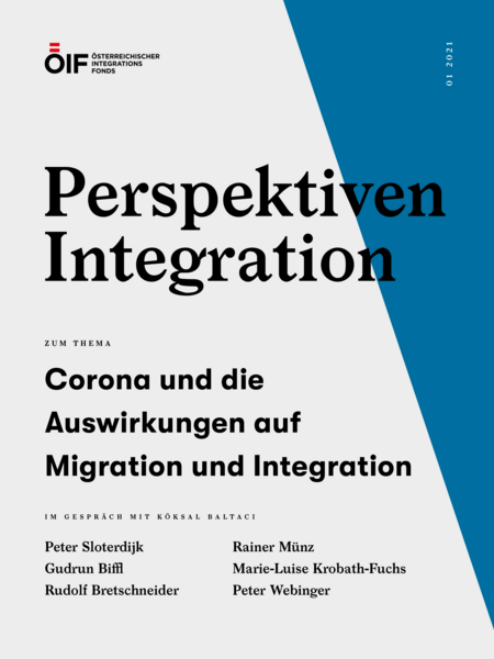 Titel: Perspektiven Integration; Thema: Coronavirus und seine Auswirkungen auf Migration und Integration. Beteiligte Personen aufgeführt.