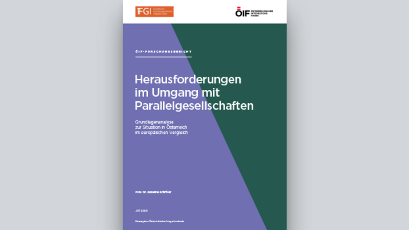 Dokument mit dem Titel „Herausforderungen im Umgang mit Parallelgesellschaften“ und einer Analyse der Situation in Österreich.