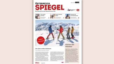 Cover des Magazin "Österreich Spiegel" mit Skifahrern 