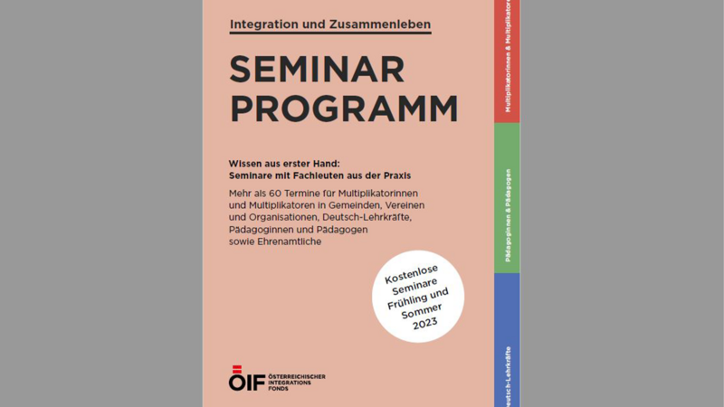 Programm für kostenlose Seminare zur Integration und Zusammenleben im Frühjahr und Sommer 2023.