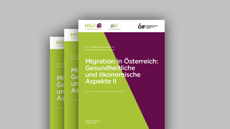 Drei Broschüren über Migration in Österreich: gesundheitliche und ökonomische Aspekte.