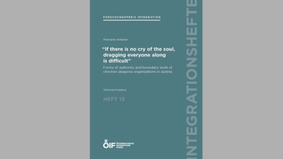 Cover eines Heftes mit dem Titel zu Chechen-Diaspora-Organisationen in Österreich.