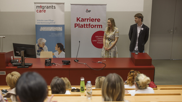 Präsentation über die ÖIF-Initiative "Migrants Care"