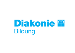 Logo Diakonie Bildung in großem blauem Text