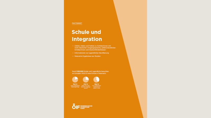 Factsheet über Schule und Integration, mit Statistiken zu Schülern mit nicht-deutscher Sprache in Österreich.