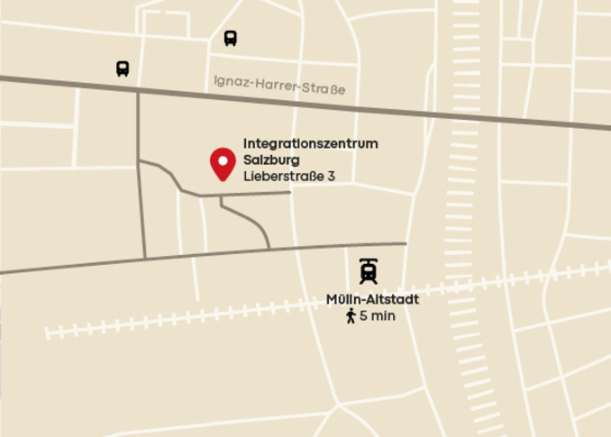 Karte mit Standort Inge Morath-Platz 18, 5020 Salzburg