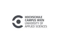 Logo Hochschule Campus Wien mit stilisiertem Handzeichen und Text