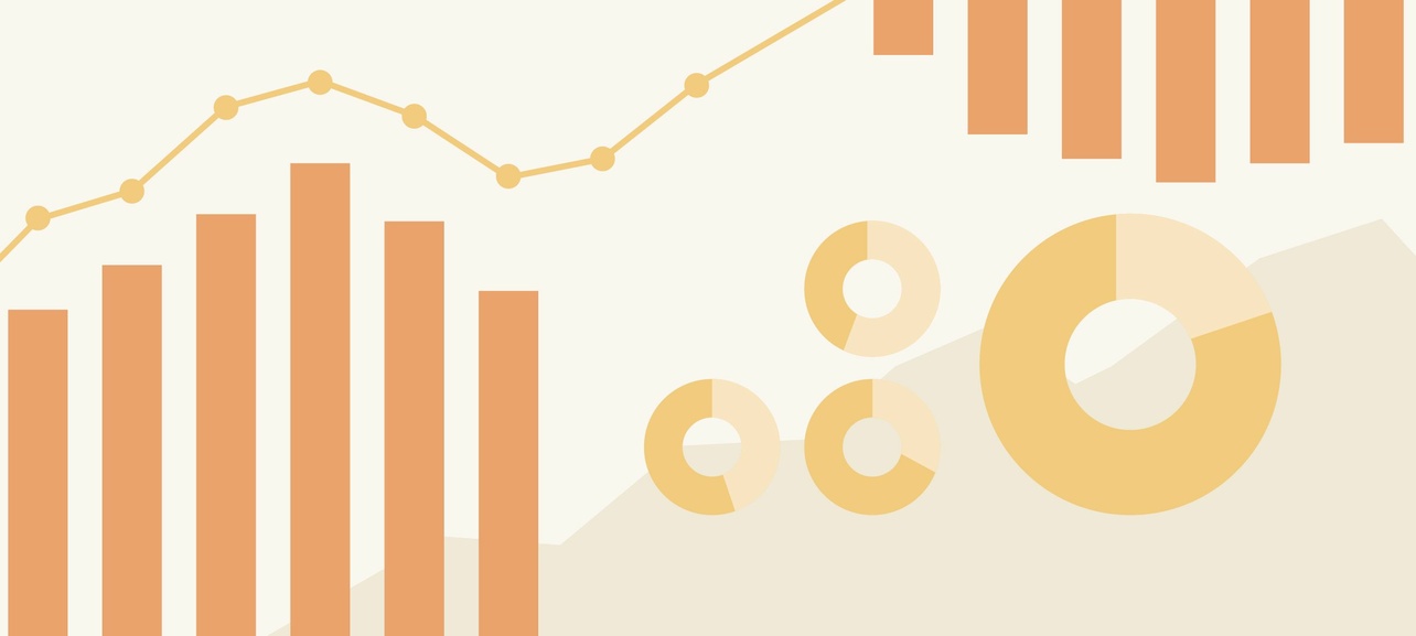 Hintergrundbild mit angedeuteten Statistiken