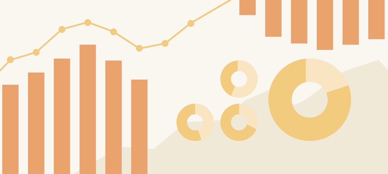 Hintergrundbild mit angedeuteten Statistiken