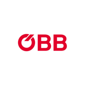 Logo der Österreichischen Bundesbahnen (ÖBB) in Rot.